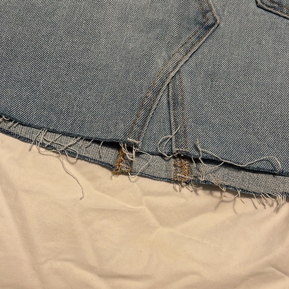Raw Hem Denim Mini Skirt - Picture 4 of 4